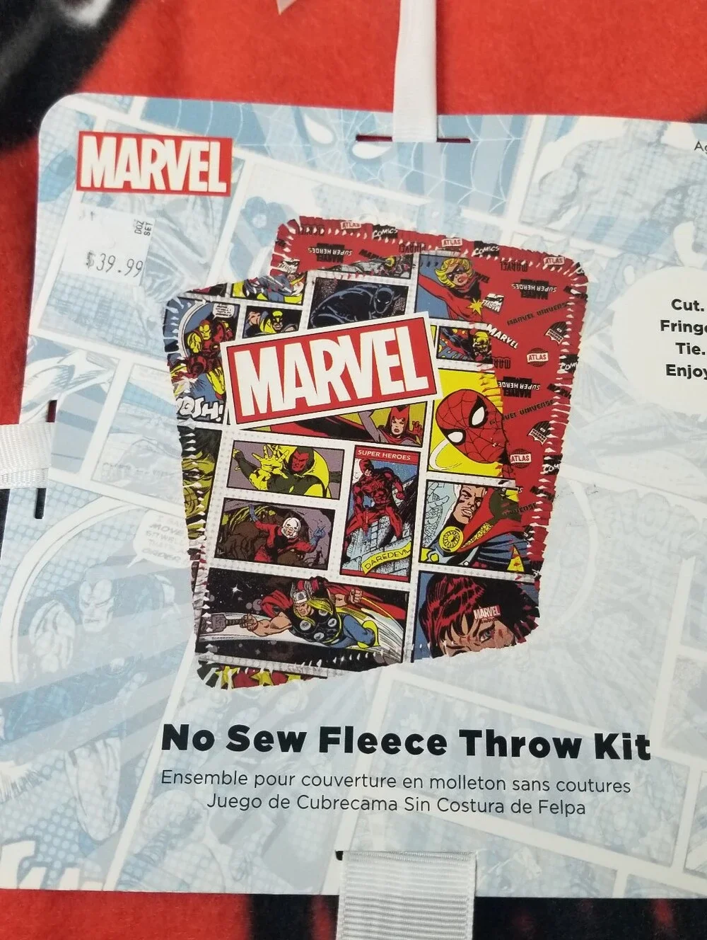 NWT MARVEL SUPER HERO NO SEW KIT (ONE PIECE FABRIC MISSING)